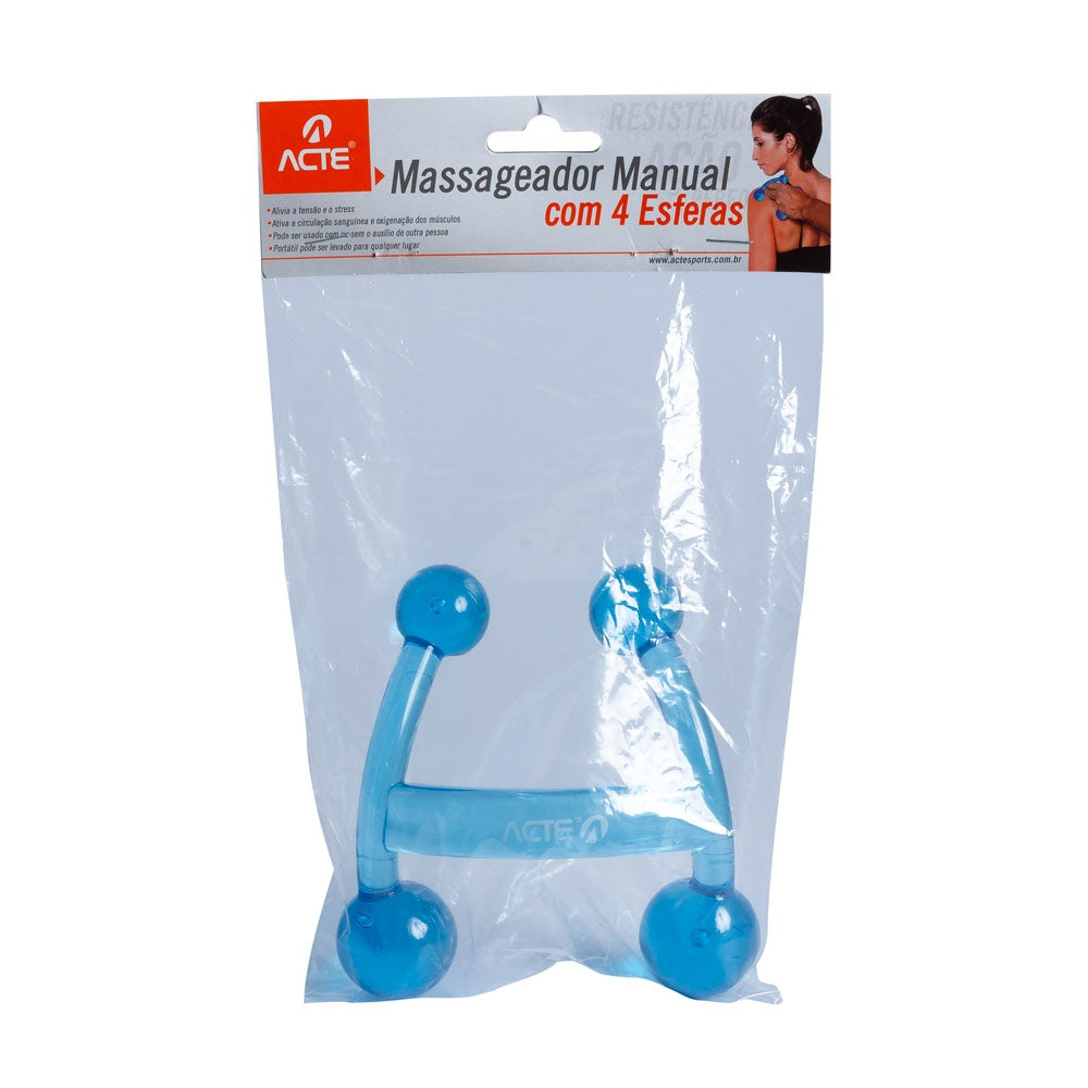 Massageador Manual 4 Esferas Polipropileno T152-AZ Azul Acte