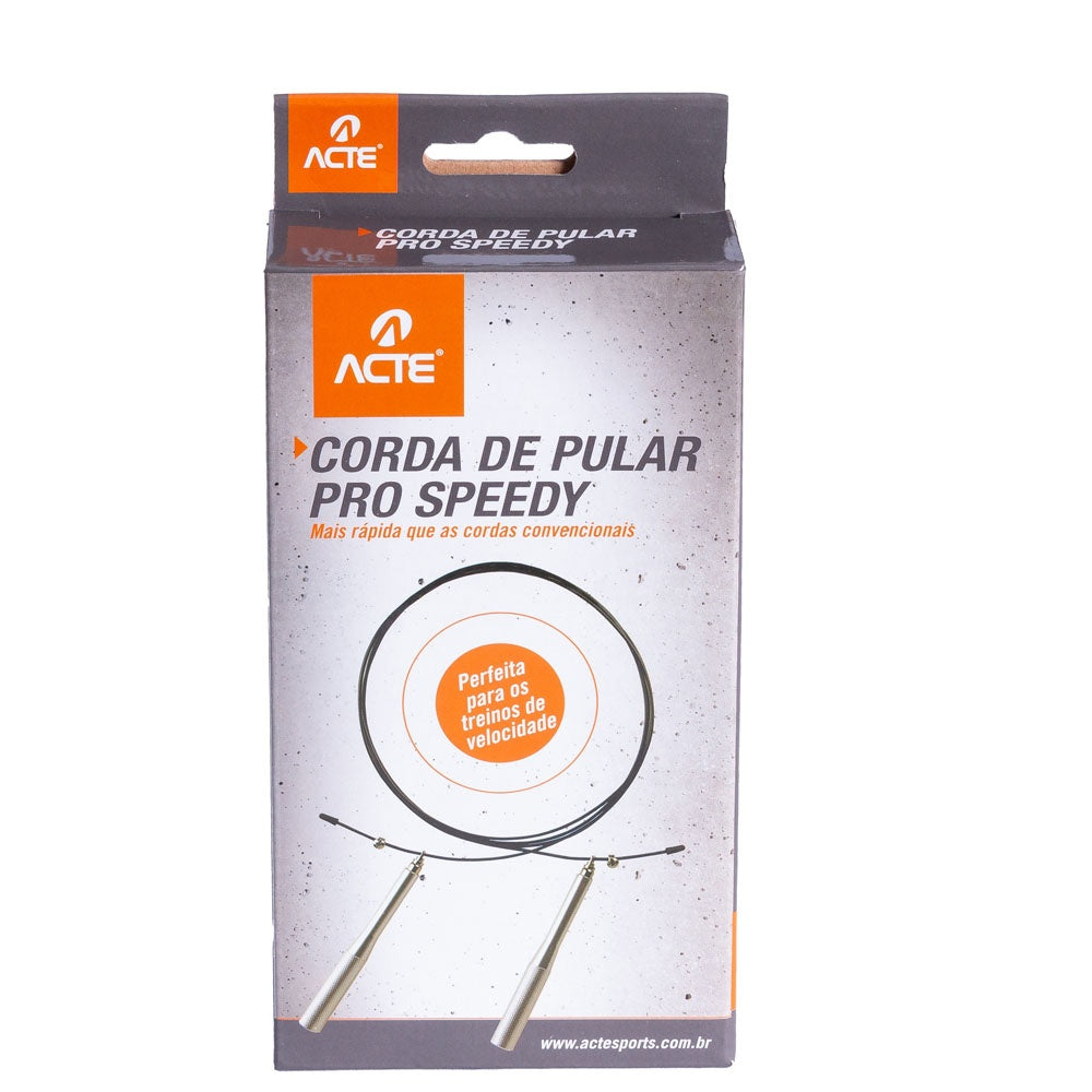 Corda De Pular Pro Speedy, Em Aço E Pvc, C/Rolamento Para Regulagem, 3 Mts, Ajustável, T167, Acte Sports