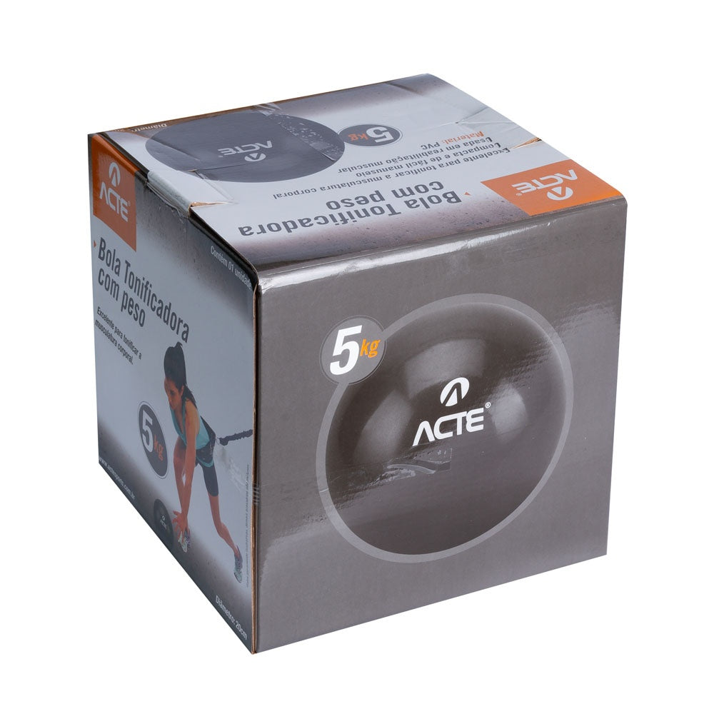 Bola Peso 5kg PVC Areia T175 Preta Acte