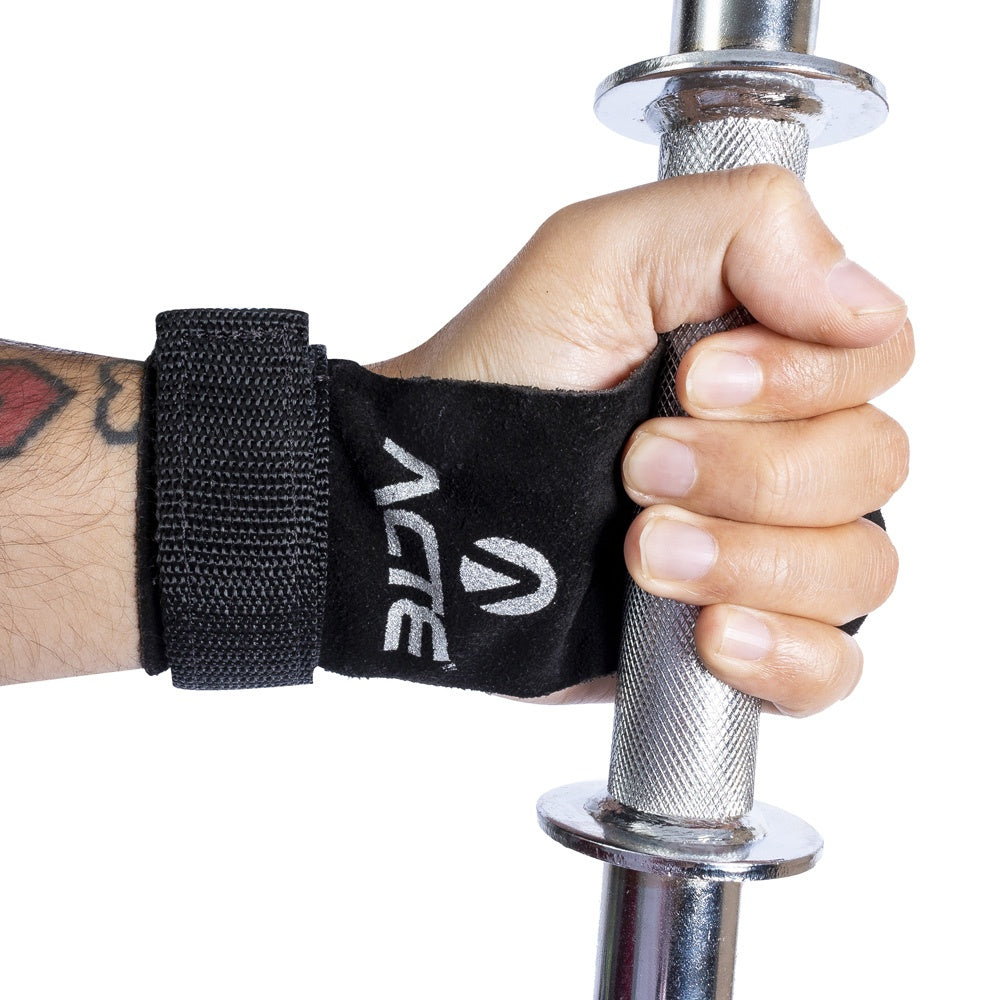 Grip Crossfit P Couro Nylon Musculação T208-P Preto Acte