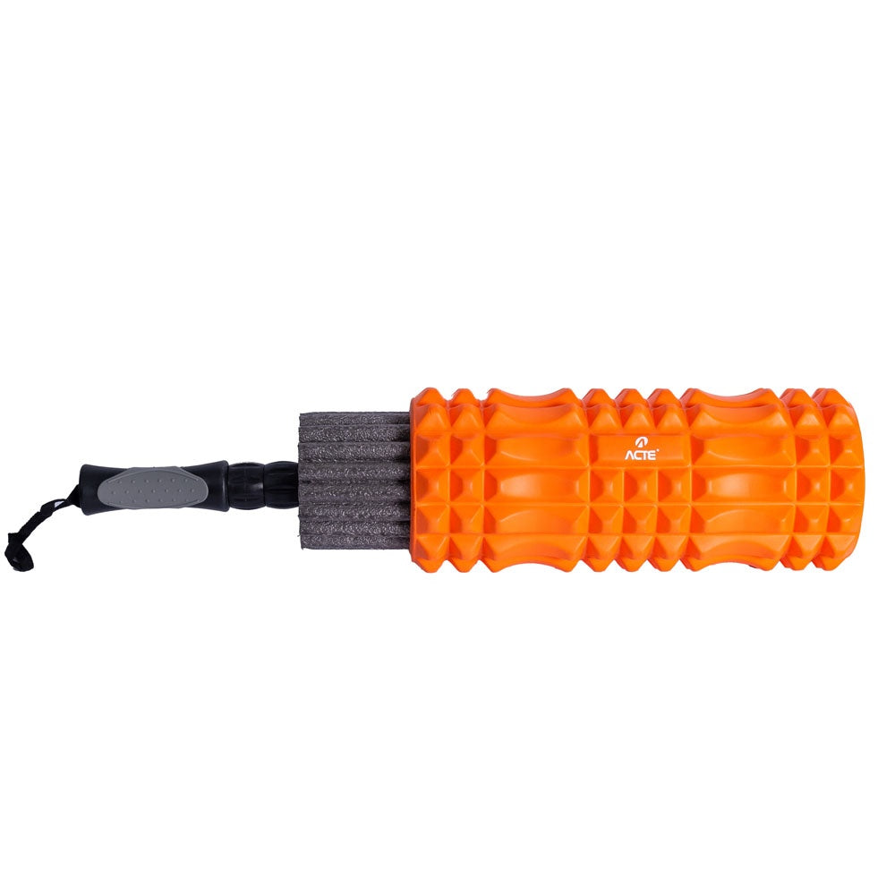 Kit Rolo Massagem 33cm T226, Pilates e Yoga, laranja - Acte