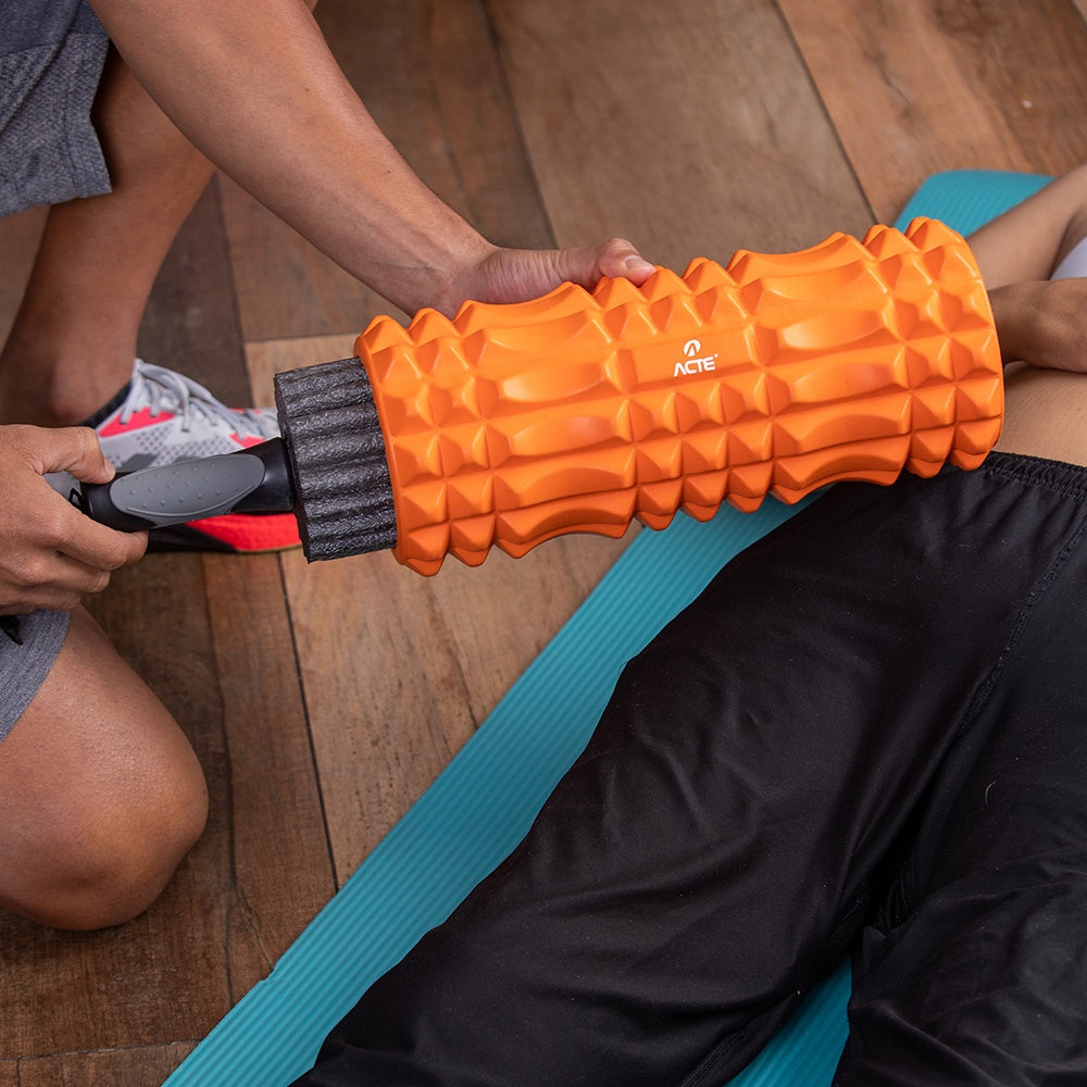Kit Rolo Massagem 33cm T226, Pilates e Yoga, laranja - Acte