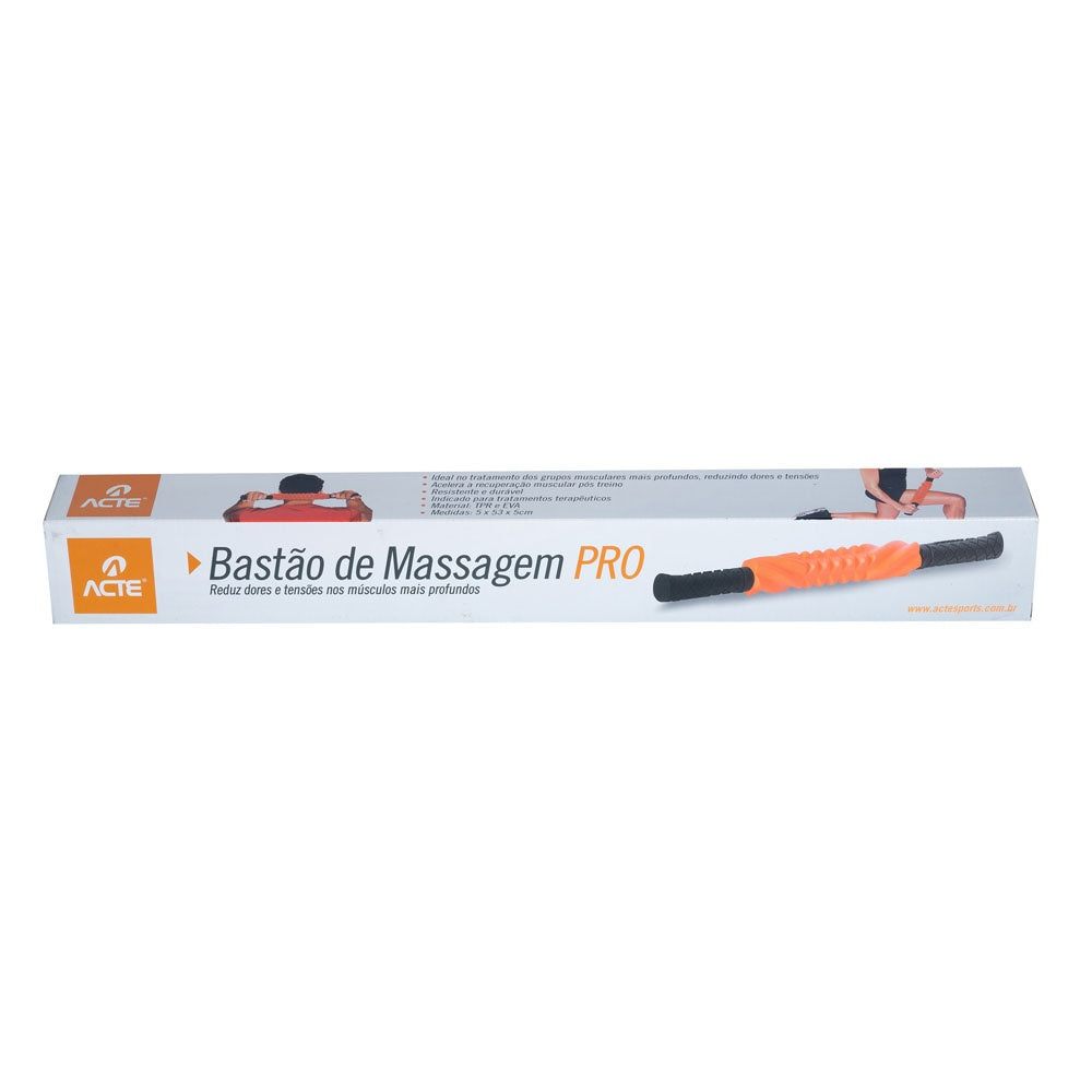 Bastão Massagem Pro 53x5x5cm TPR EVA T228 Laranja Acte