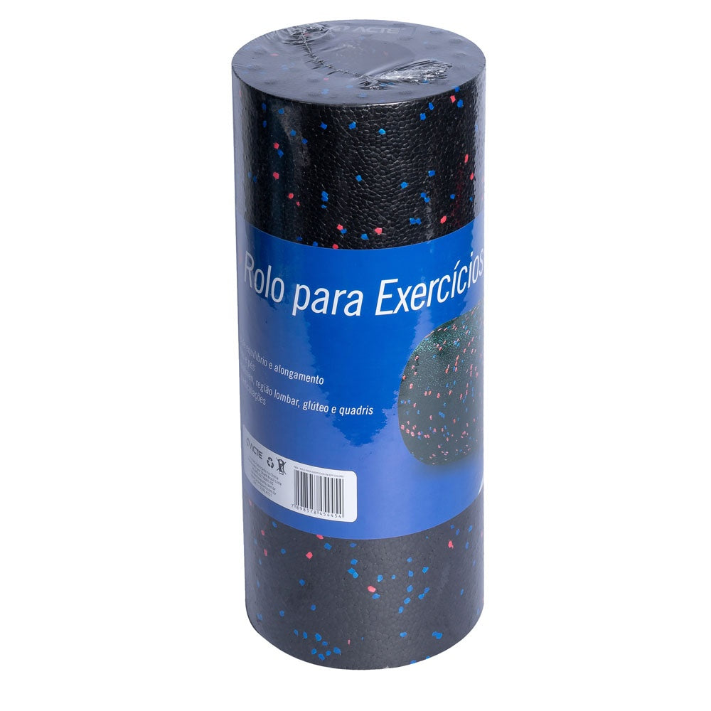 Rolo para Exercícios Relaxamento 33cm T233, Yoga, Pilates e Fisioterapia, Preto - Acte