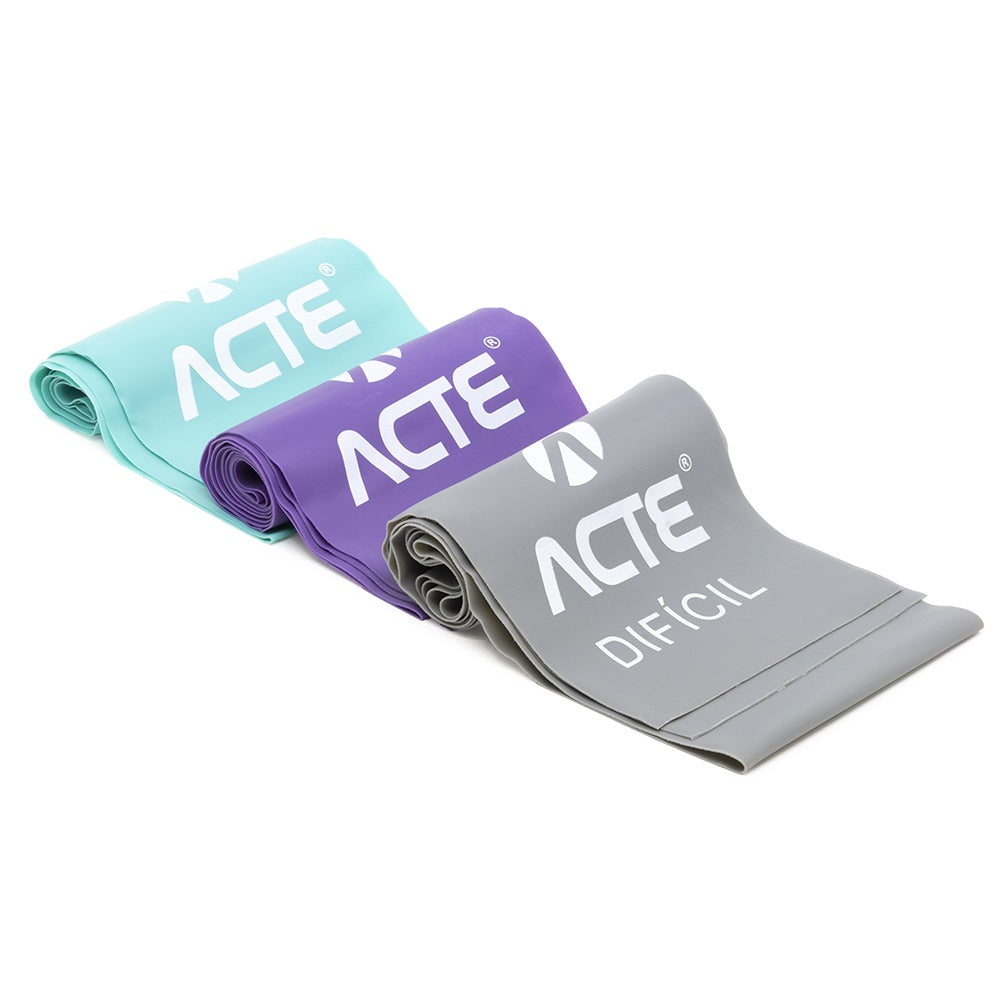 Kit 3 Faixas Elásticas + 3 Mini Bands Fácil / Médio / Difícil T270 Acte Sports