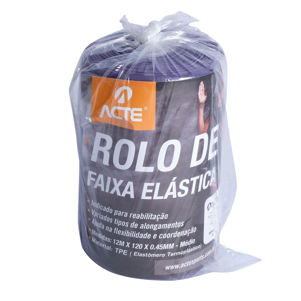 Faixa de Exercícios Resistência Média 12m Roxa T276 Acte Sports