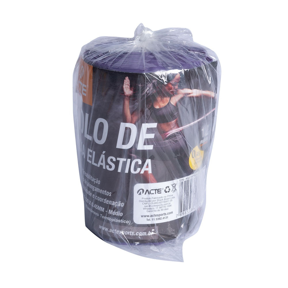 Faixa de Exercícios Resistência Média 12m Roxa T276 Acte Sports