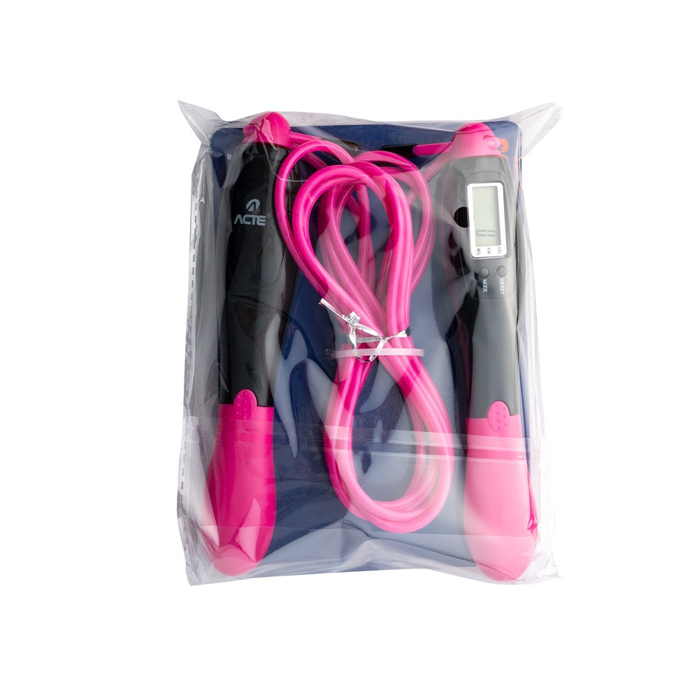 Corda Pular 2,80m Contador Digital PVC PP T294 Rosa Acte