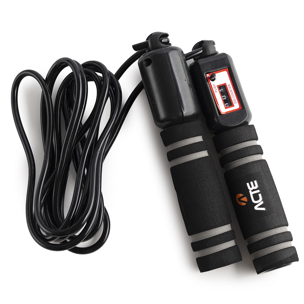 Corda de Pular Preta com Contador de Giros 2,75 m T2 Acte Sports