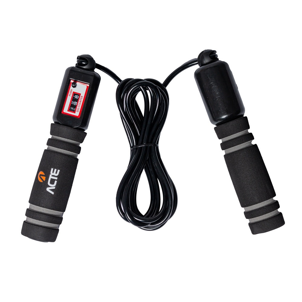 Corda de Pular Preta com Contador de Giros 2,75 m T2 Acte Sports