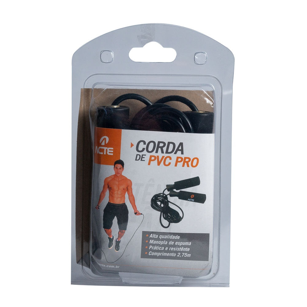Corda Pular 2,75 m PVC Espuma T3 Preto Acte