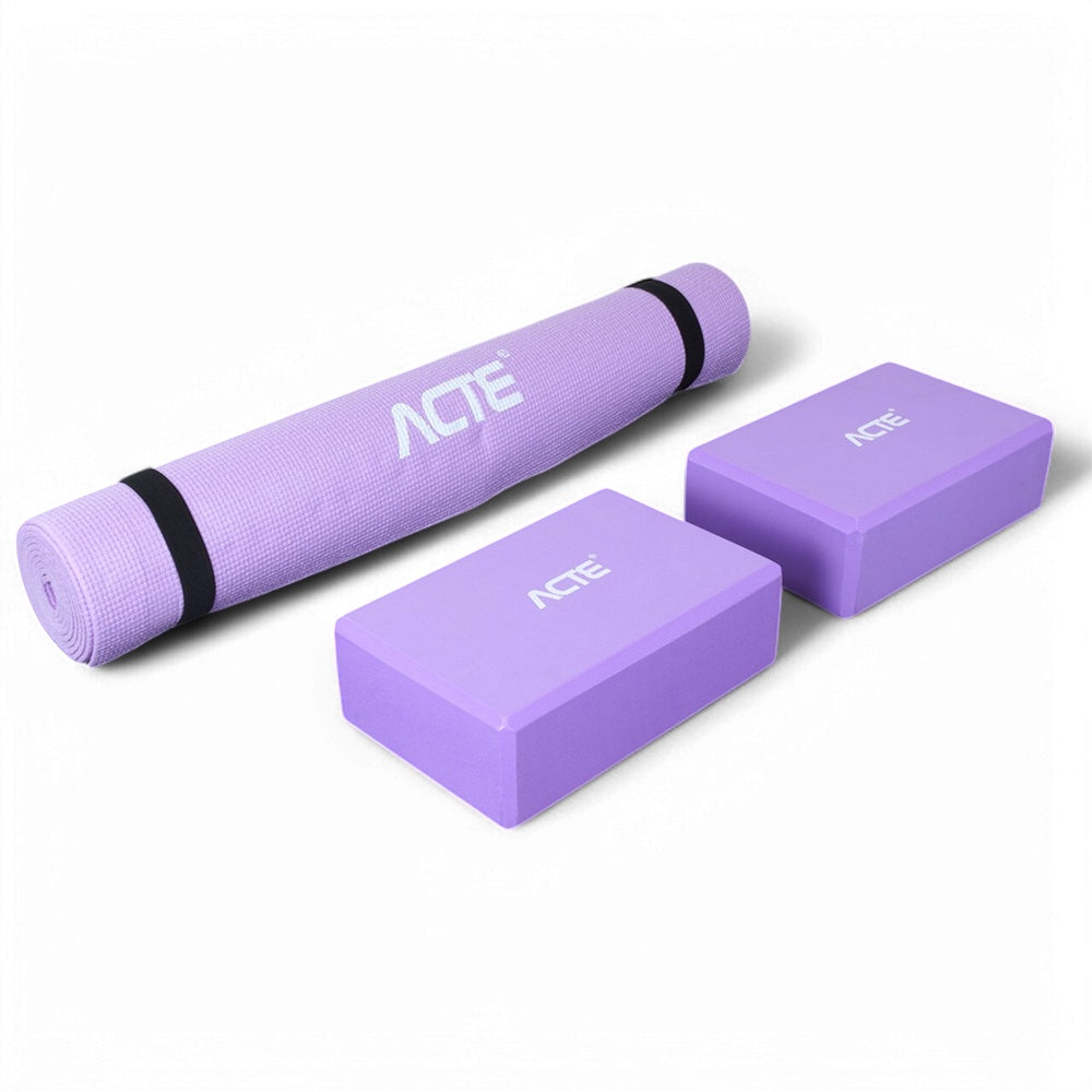 Kit de Yoga I Acte Tapete e Blocos Antiderrapantes