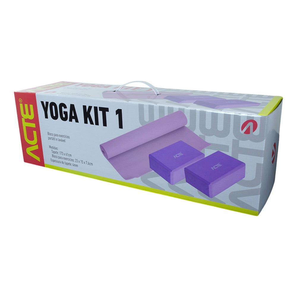 Kit de Yoga I Acte Tapete e Blocos Antiderrapantes
