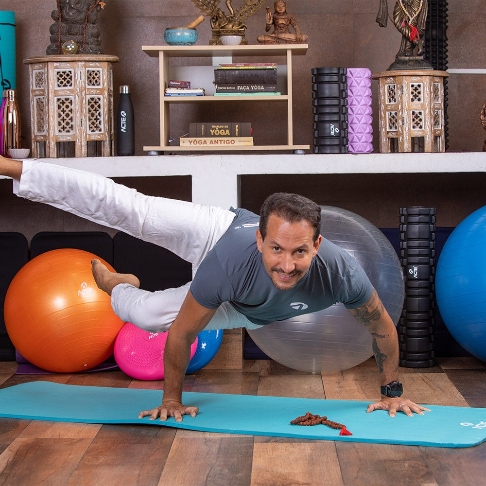 Tapete Comfort de Yoga Macio 1,80m T54, Funcional e Pilates , Azul - Acte