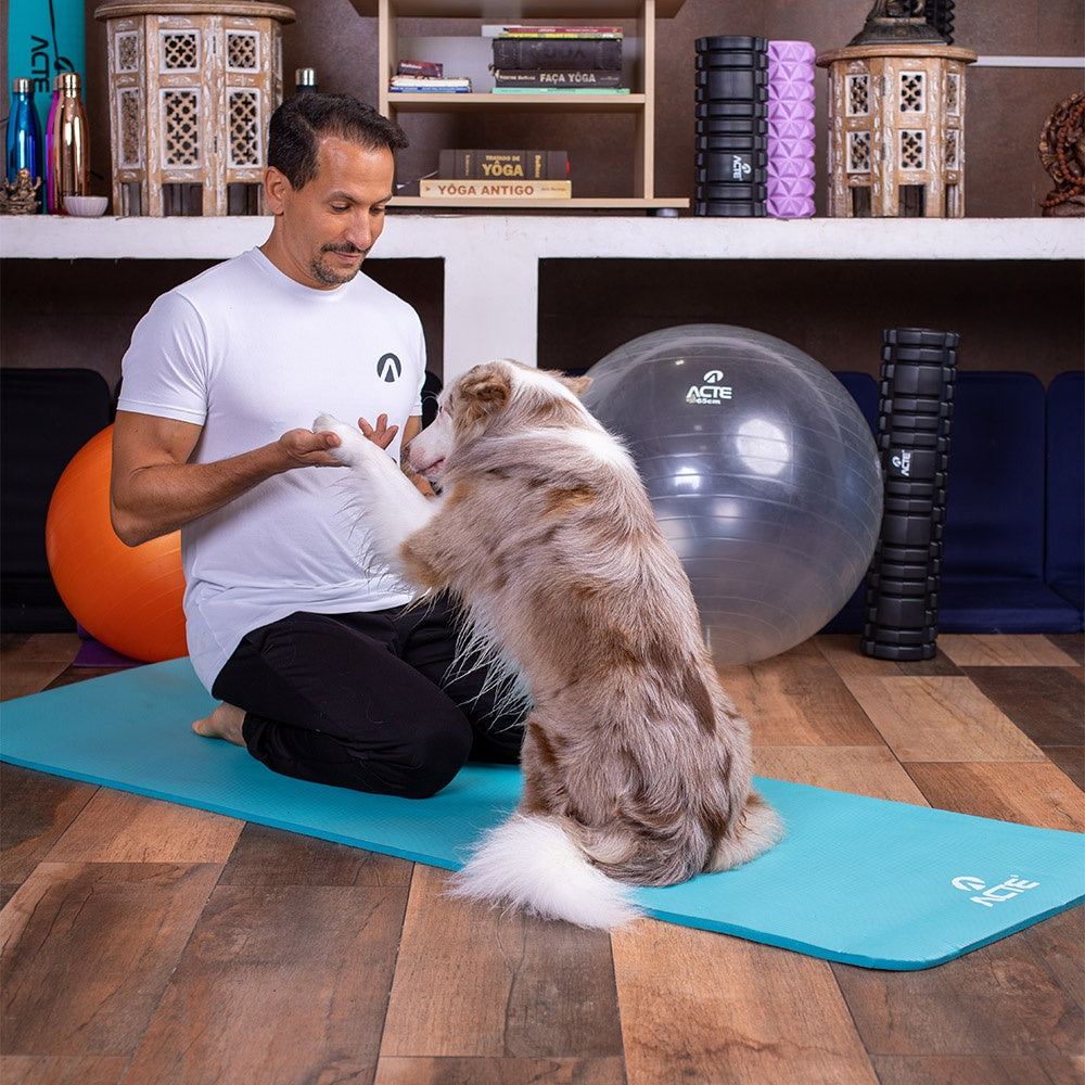 Tapete Comfort de Yoga Macio 1,80m T54, Funcional e Pilates , Azul - Acte