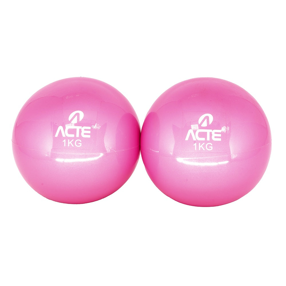 Par de Bolas Tonificadoras 1Kg Rosa T55 Acte Sports
