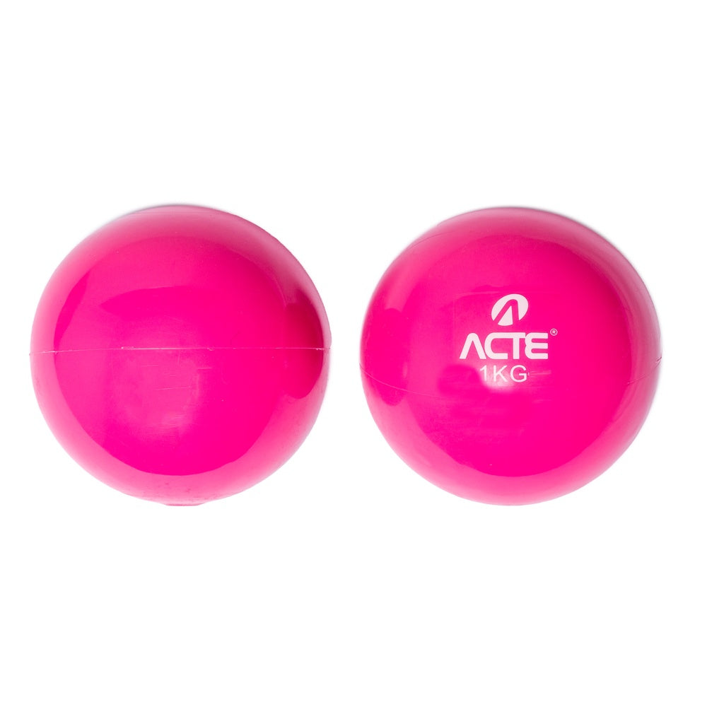 Par de Bolas Tonificadoras 1Kg Rosa T55 Acte Sports