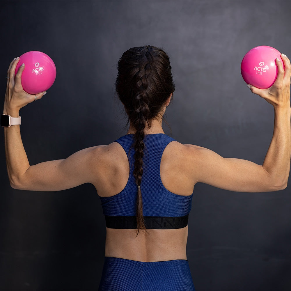 Par de Bolas Tonificadoras 1Kg Rosa T55 Acte Sports