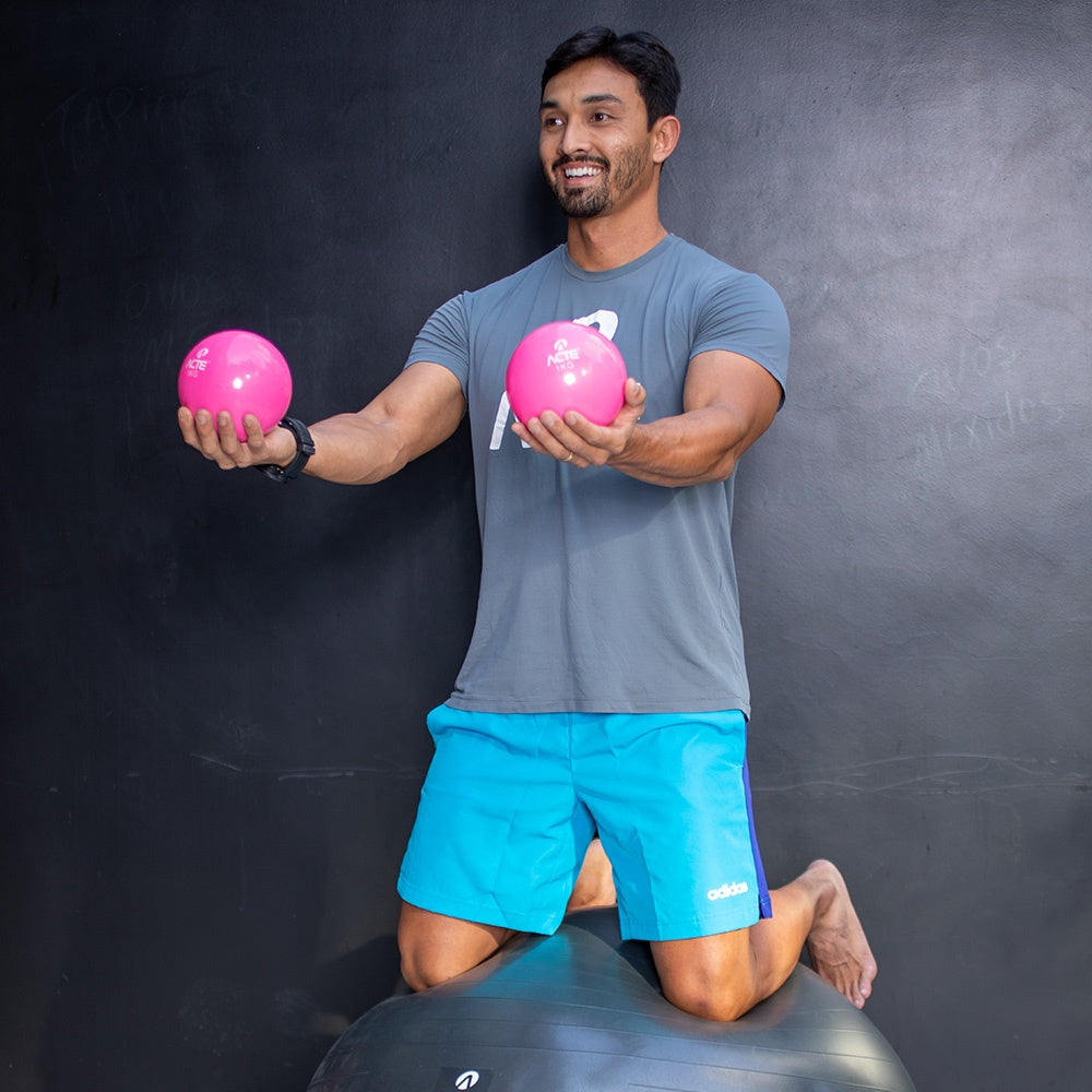 Par de Bolas Tonificadoras 1Kg Rosa T55 Acte Sports