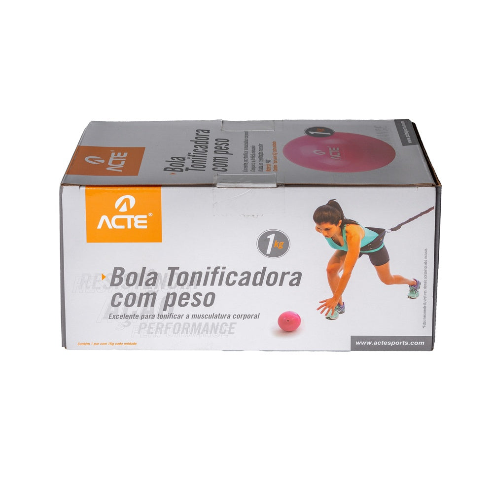 Par de Bolas Tonificadoras 1Kg Rosa T55 Acte Sports