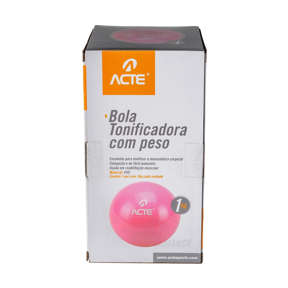 Par de Bolas Tonificadoras 1Kg Rosa T55 Acte Sports
