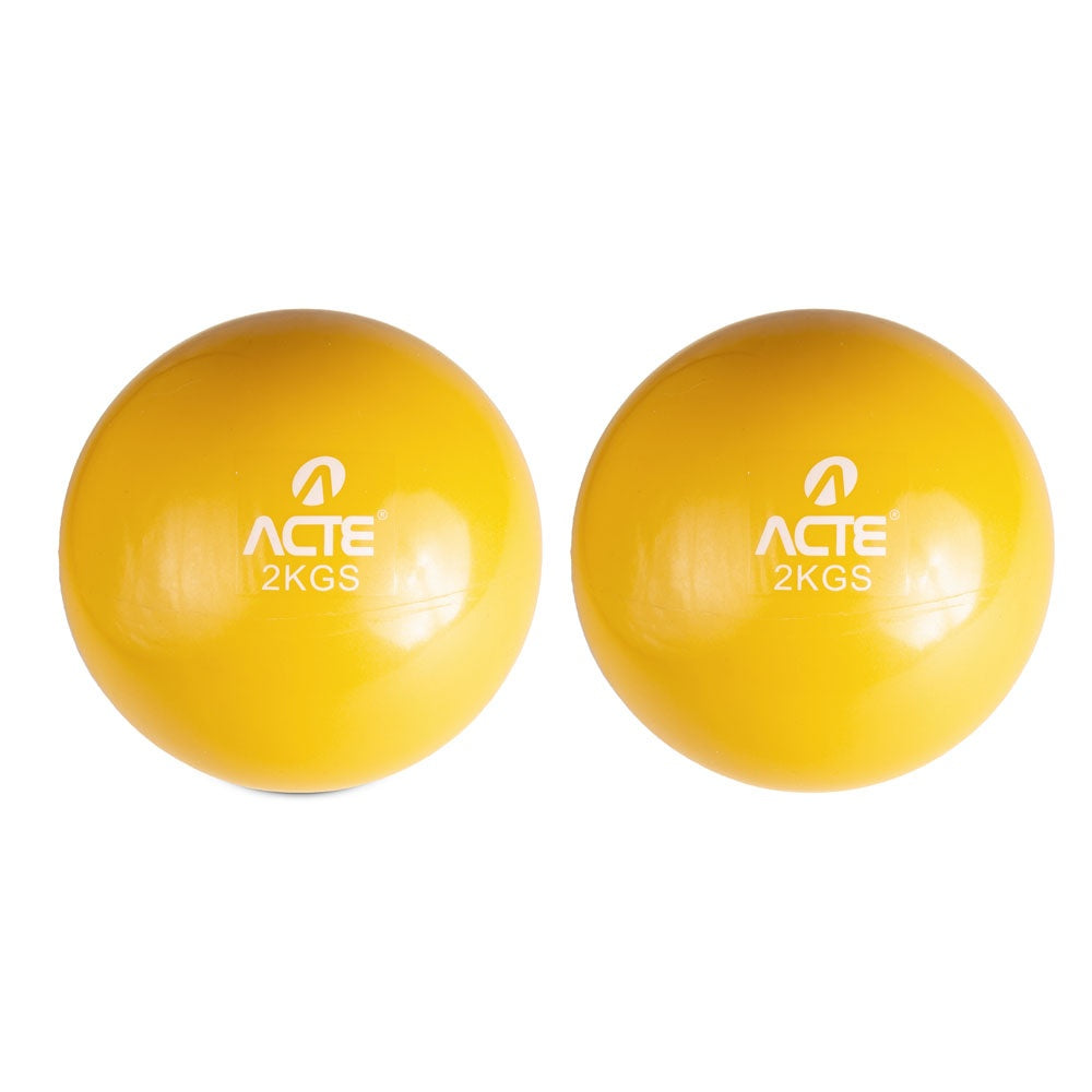 Par de Bolas Tonificadoras Amarelo 2Kg T56 Acte Sports