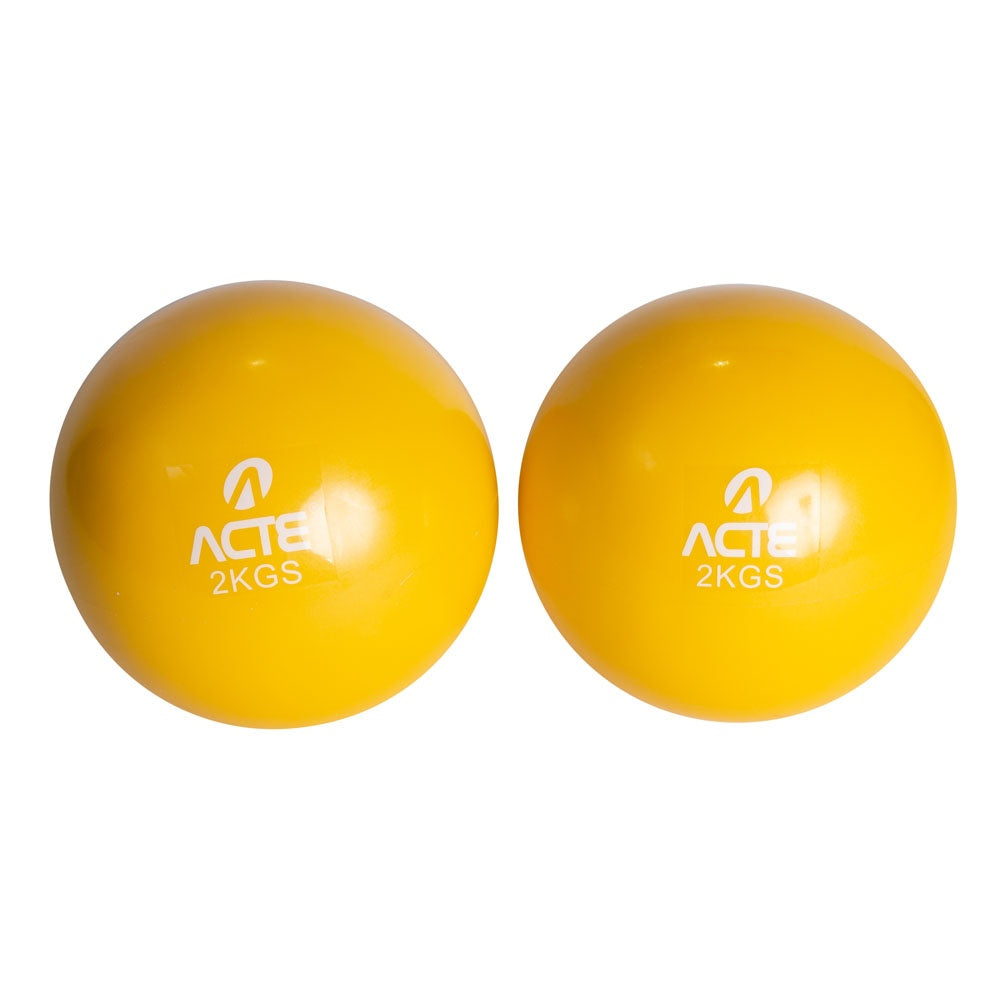 Par de Bolas Tonificadoras Amarelo 2Kg T56 Acte Sports
