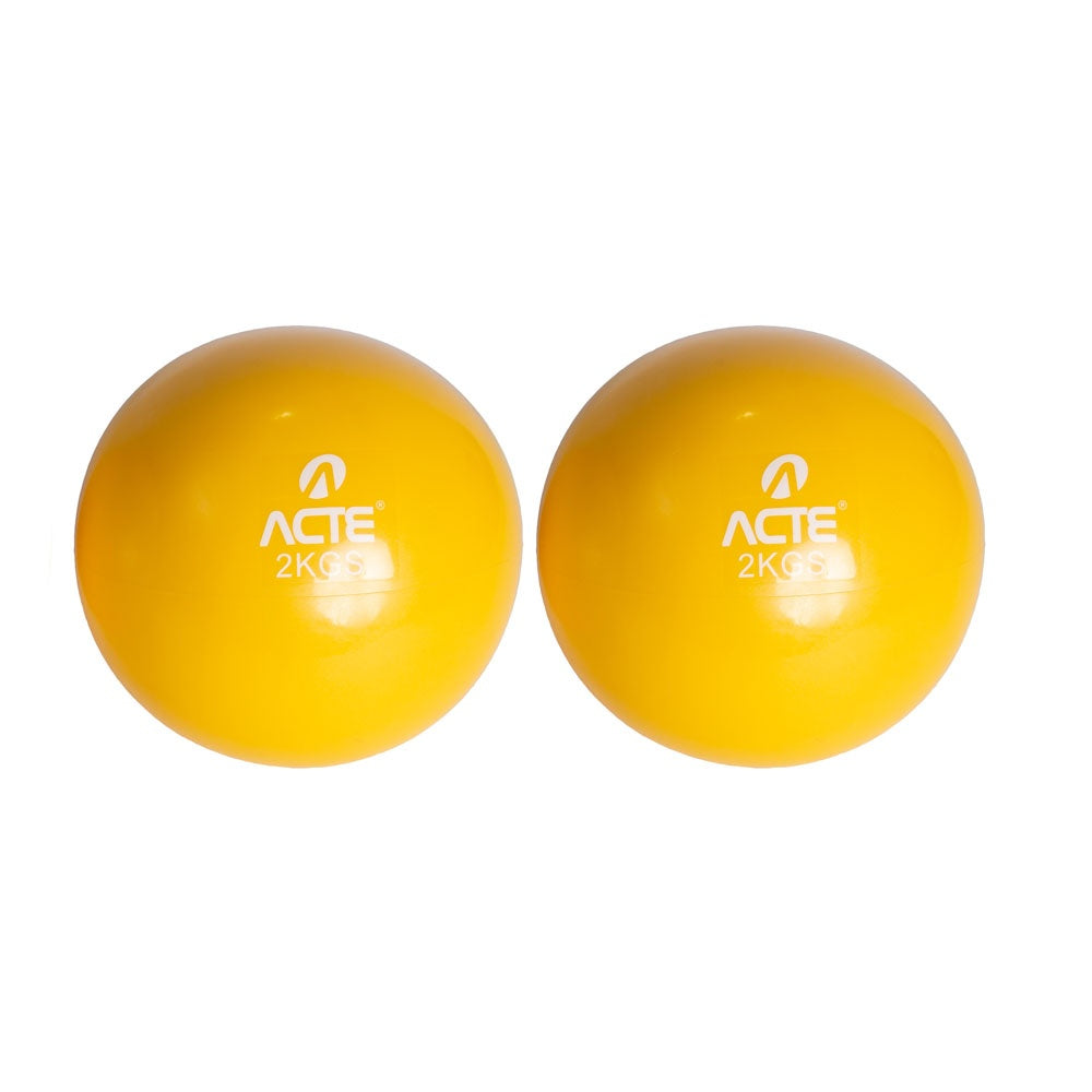 Par de Bolas Tonificadoras Amarelo 2Kg T56 Acte Sports