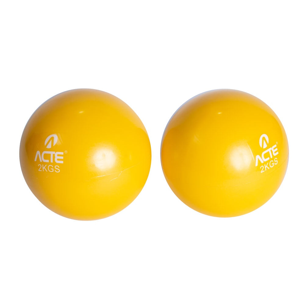 Par de Bolas Tonificadoras Amarelo 2Kg T56 Acte Sports