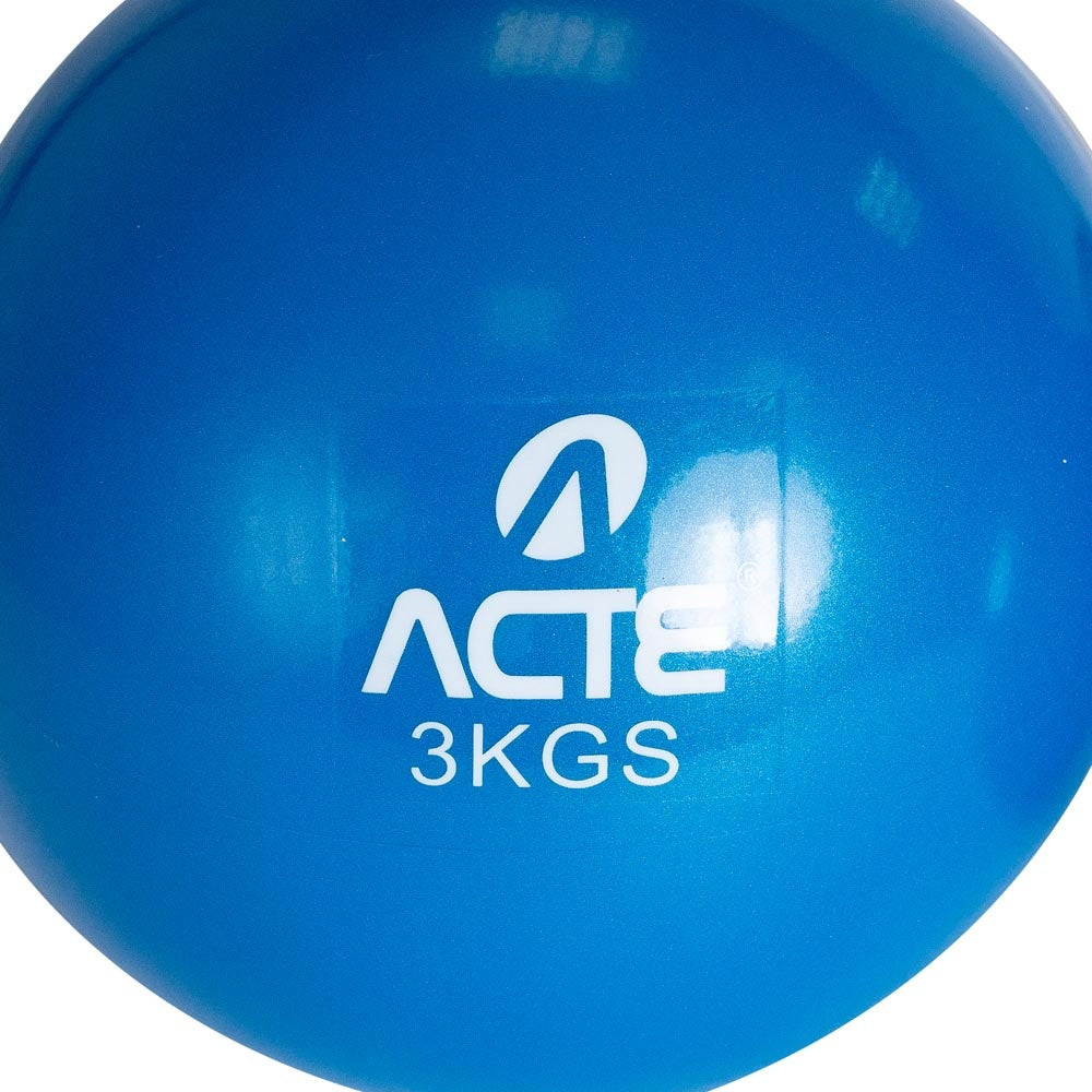 Par Bolas Tonificadoras 3kg PVC Areia T57 Azul Acte