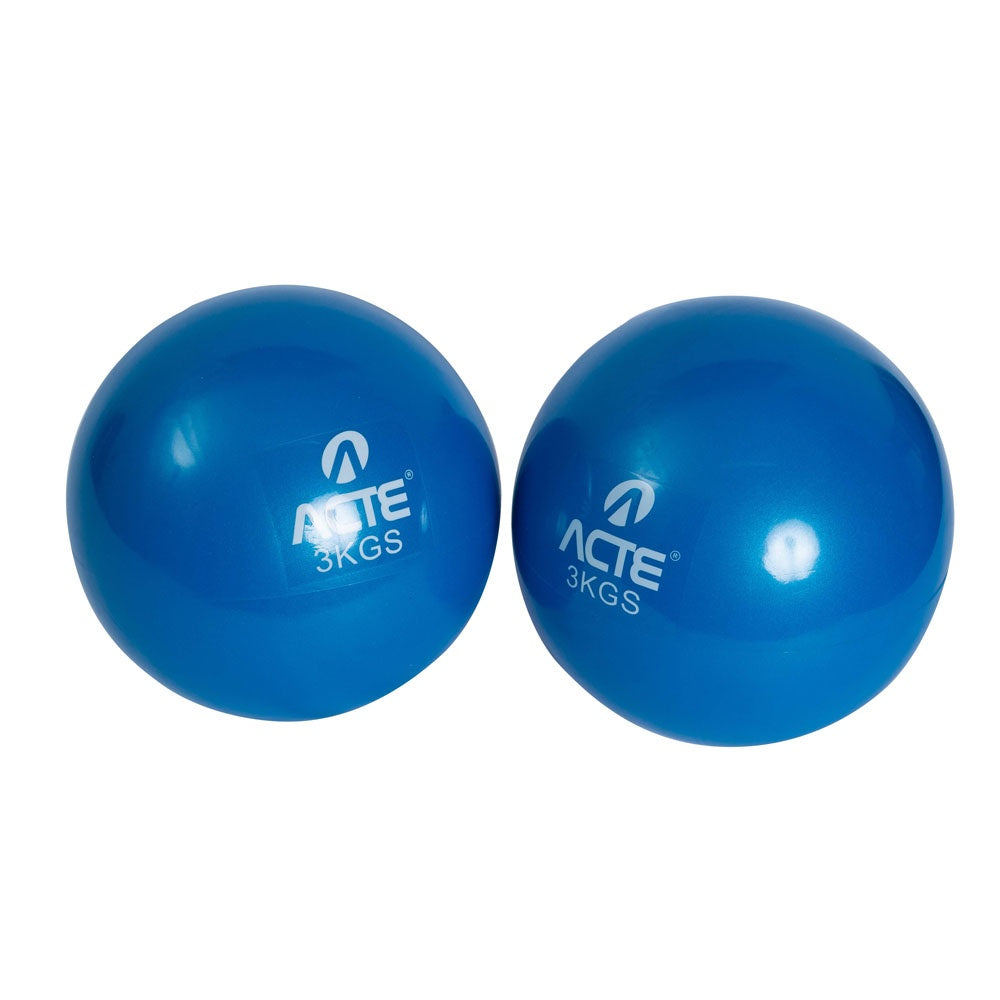 Par Bolas Tonificadoras 3kg PVC Areia T57 Azul Acte
