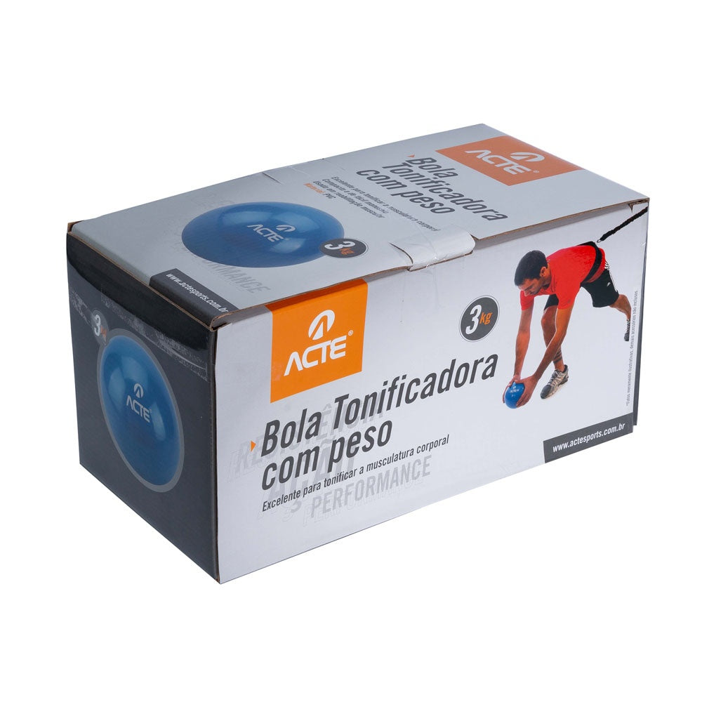 Par Bolas Tonificadoras 3kg PVC Areia T57 Azul Acte