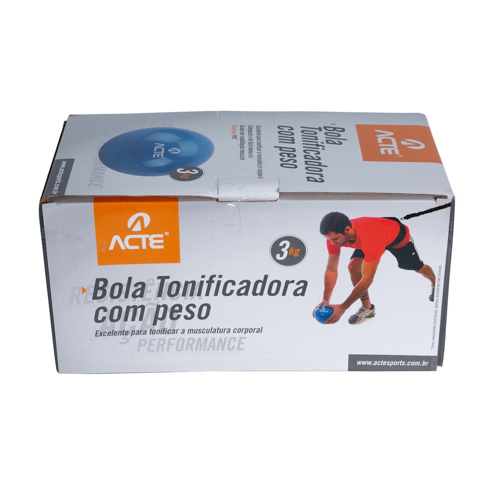 Par Bolas Tonificadoras 3kg PVC Areia T57 Azul Acte