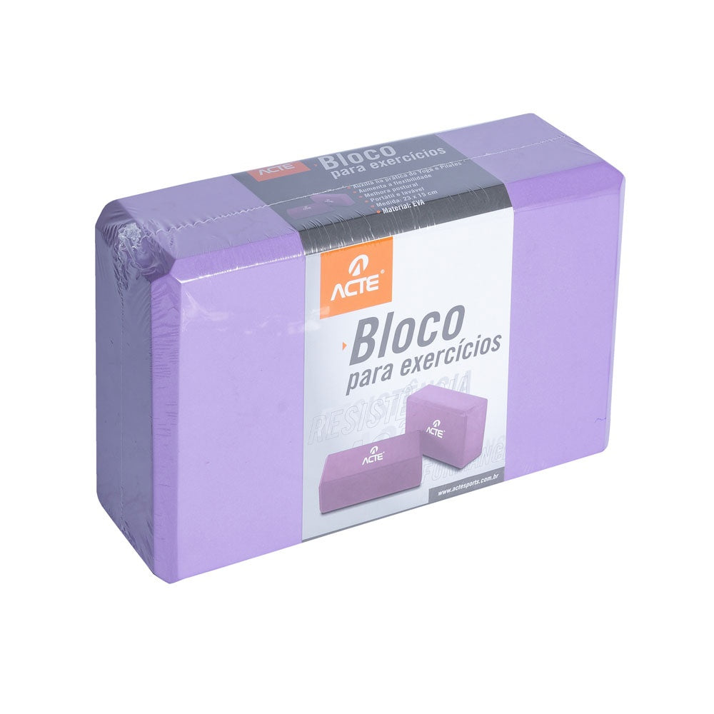 Bloco Yoga Pilates 23x15x7,5cm EVA T60N-RX Roxo Acte