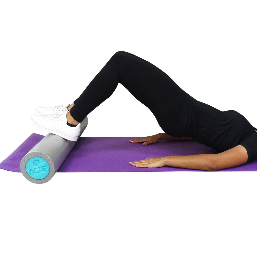 Rolo Exercícios 90cm Yoga e Pilates, Cinza e Verde - Acte