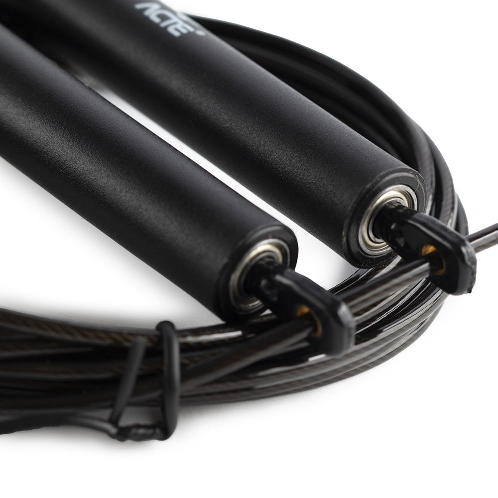 Corda de Pular 3m Preta T79 Acte Sports com Rolamento de Regulagem