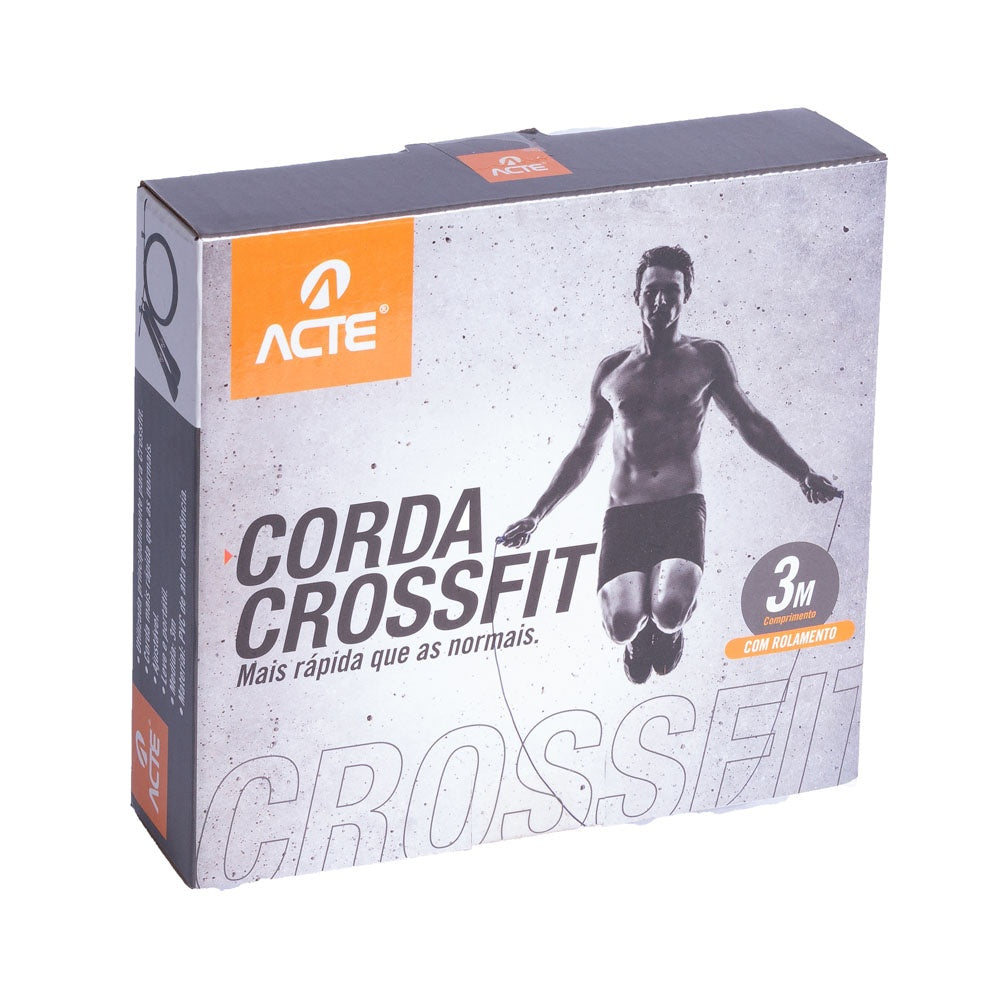Corda de Pular 3m Preta T79 Acte Sports com Rolamento de Regulagem