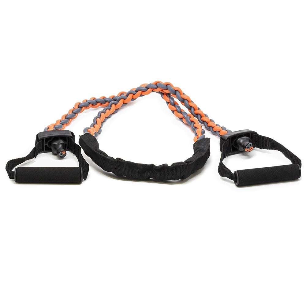 Extensor Power Trançado, Nivel Forte, 1,40m de Com, Cinza e Laranja, T86, Acte Sports