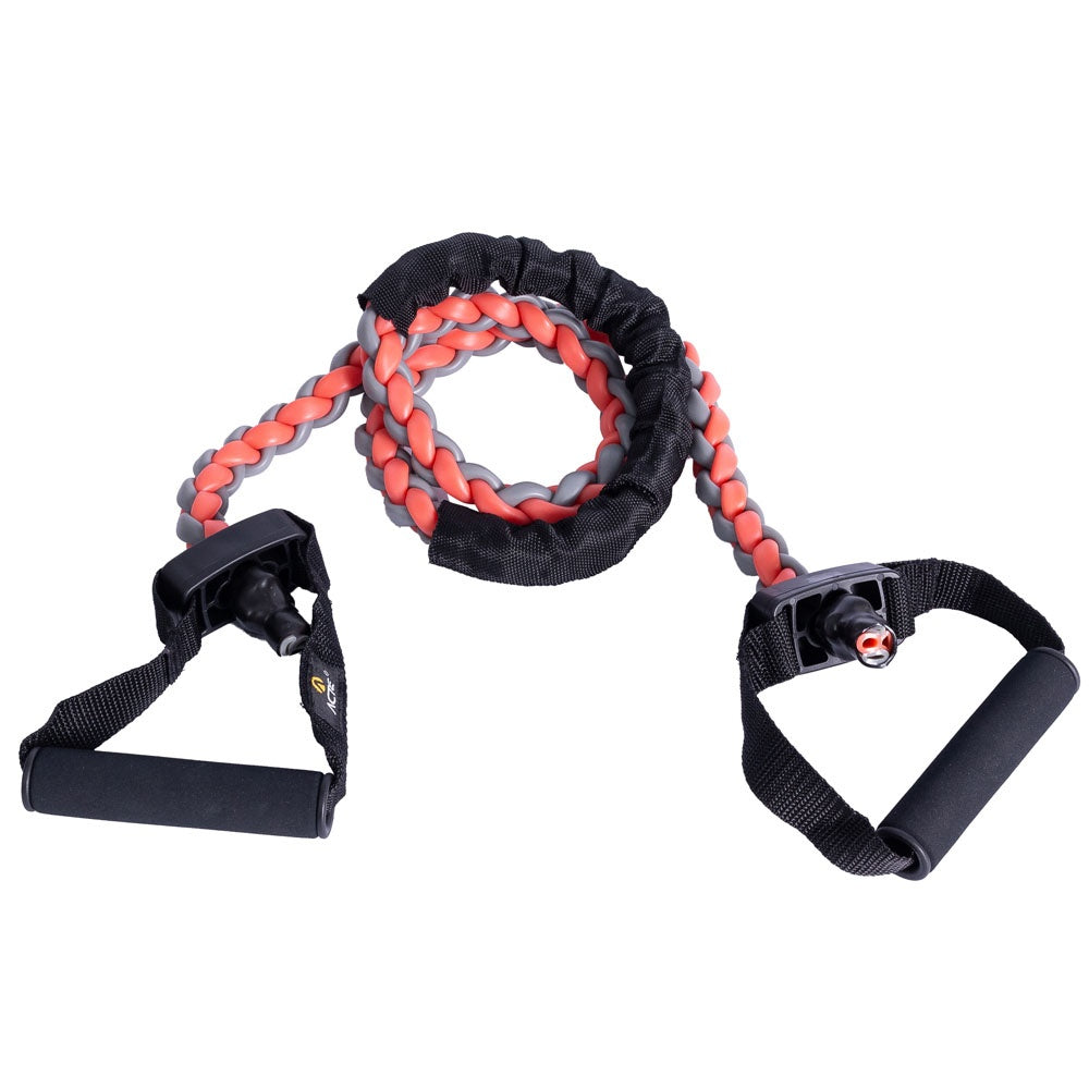 Extensor Power Trançado, Nivel Forte, 1,40m de Com, Cinza e Laranja, T86, Acte Sports