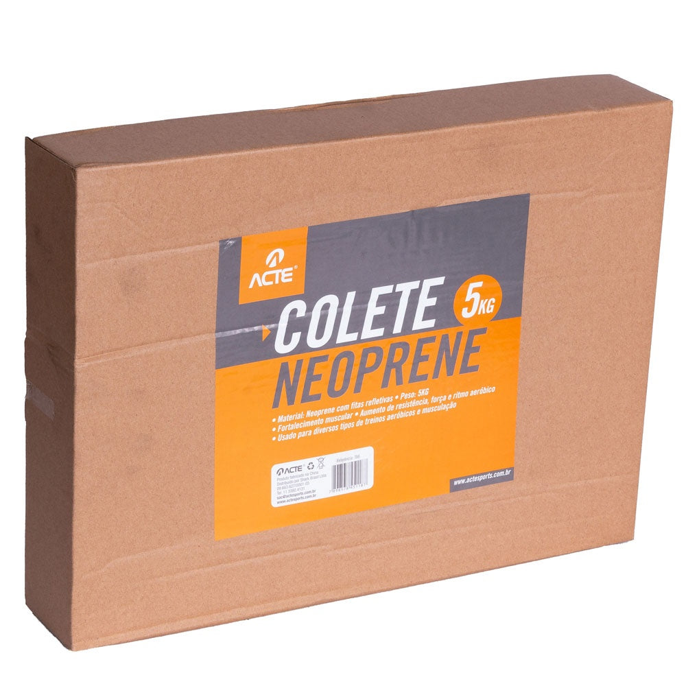 Colete Peso Neoprene 10kg T89, Musculação, Preto - Acte