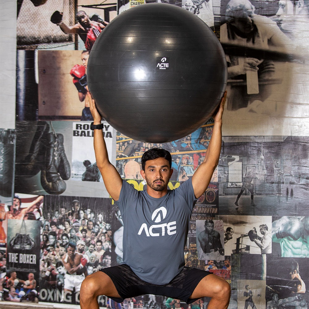 Bola Pilates 85 cm PVC Anti-Estouro T9-85 Preto Acte