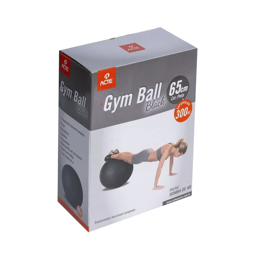 Bola de Pilates 65 cm T9 ACTE Cor:Preto