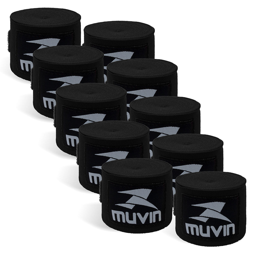 Kit Bandagem Elástica 5m Muvin c/ 5 Pares - Boxe Muay Thai