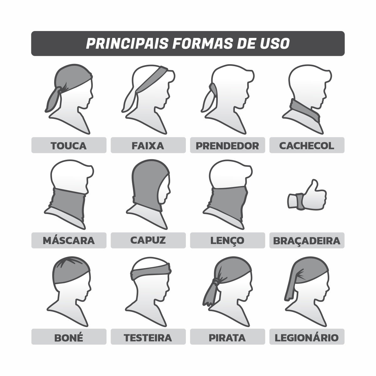 Bandana Faixa Tube Band Esportiva E02 FPS UV50+