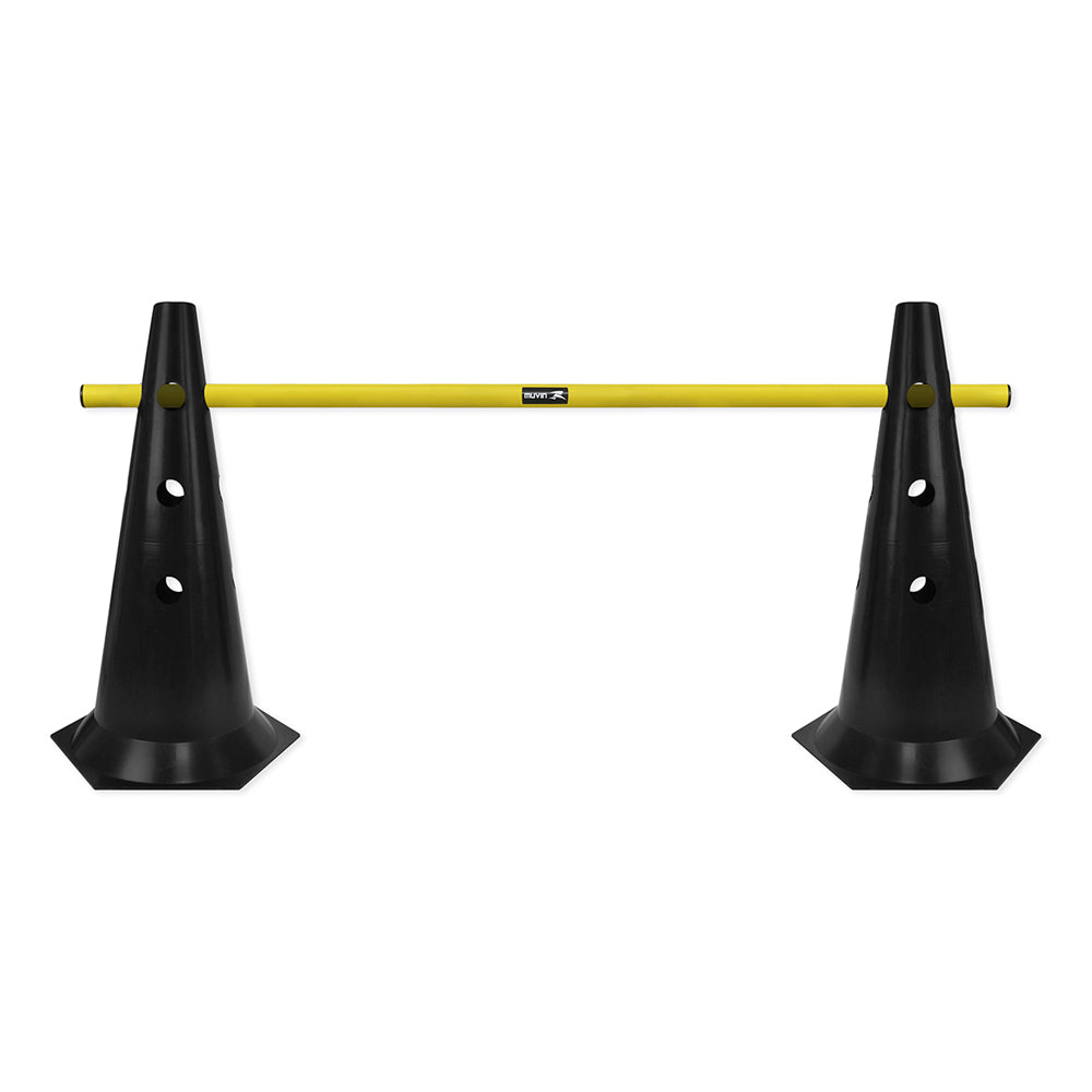 Kit Barreiras de Salto com Cone - 50cm - 6 unidades - Preto/Amarelo