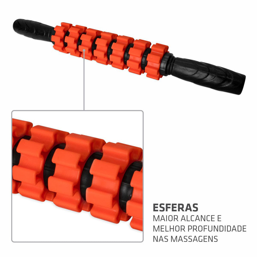 Bastão com Rolo de Massagem e Liberação Miofascial