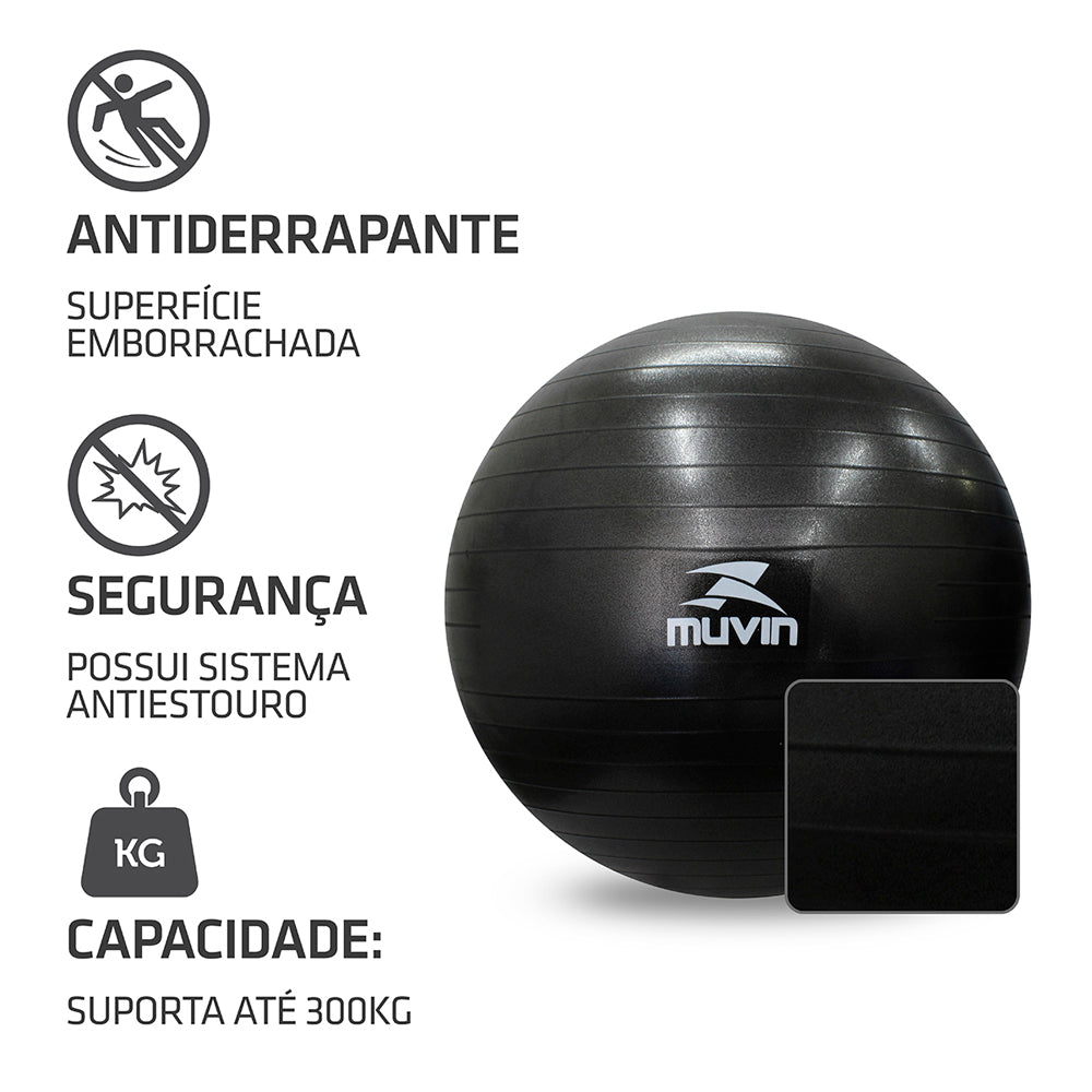 Kit Bola de Pilates 65cm + Anel de Pilates
