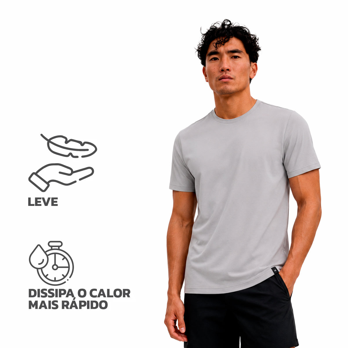 Camiseta Algodão Solid Manga Curta Muvin - Masculino
