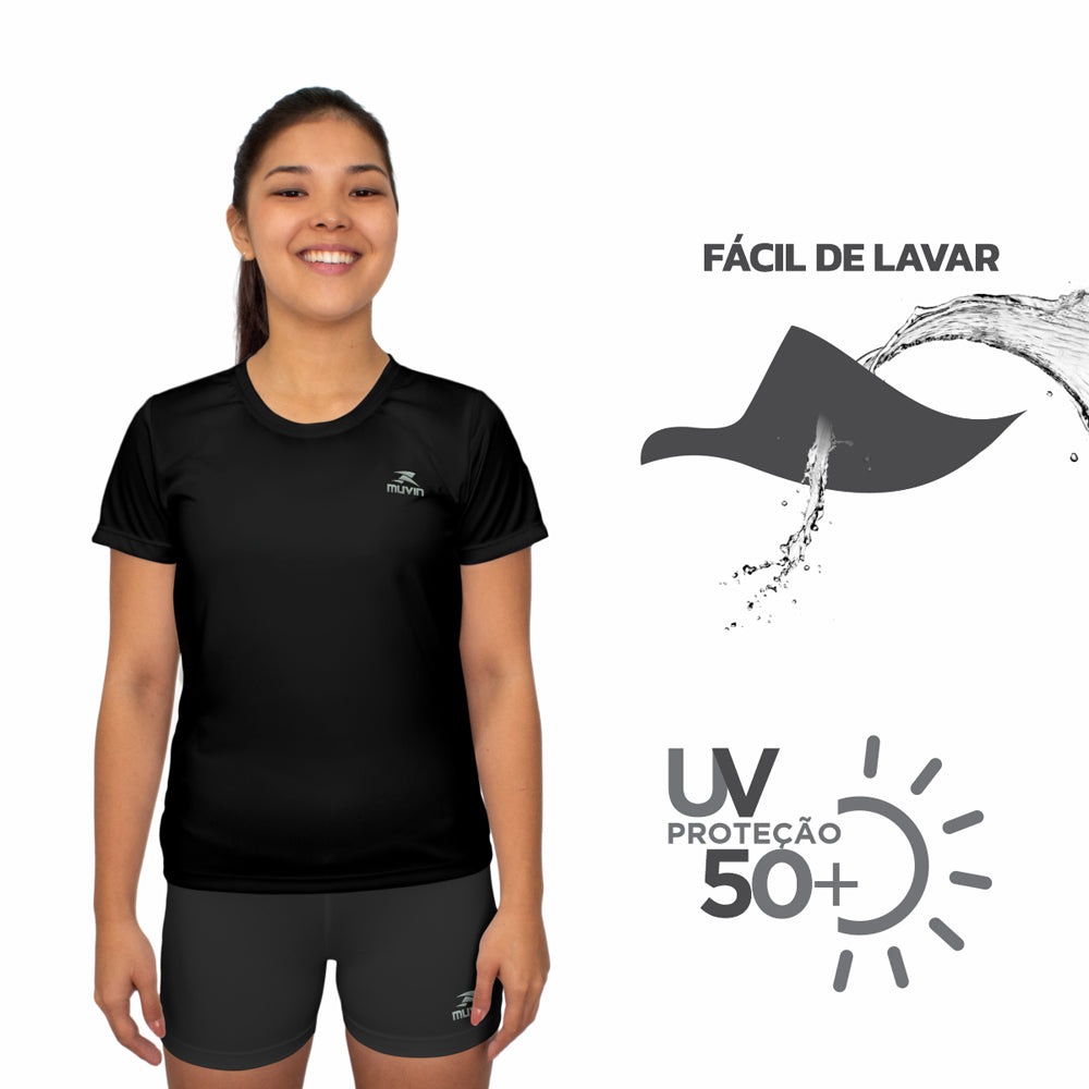 Kit 3 Camisetas Femininas Color Dry Workout SS Muvin