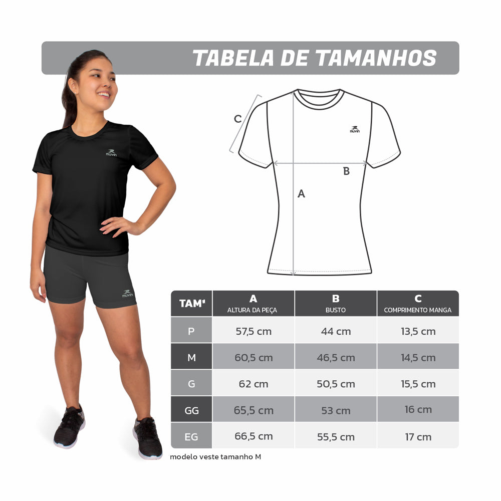 Kit 3 Camisetas Femininas Color Dry Workout SS Muvin